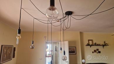 Lampada a dieci bracci a sospensione a ragno