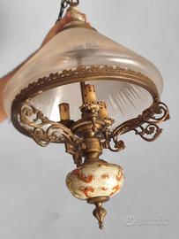 Lampadario vintage con 3 lampadine 