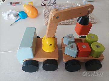 camion legno con calamita