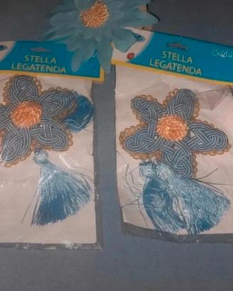 2 fiori per tende a calamita colore azzurro 