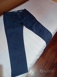 pantalone donna  di cotone blu 