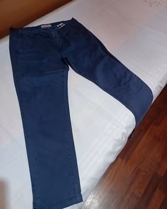 pantalone donna  di cotone blu 