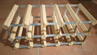 Portabottiglie legno e metallo