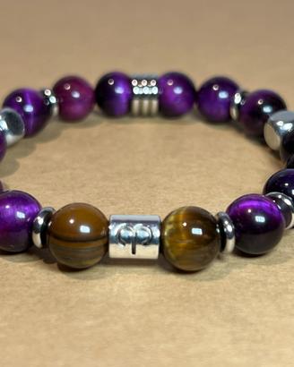 Bracciale segni zodiacale: TORO pietra e acciaio