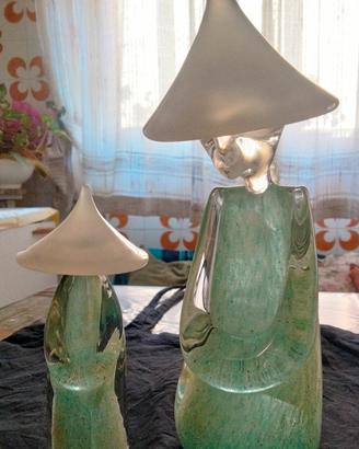 Sculture Cinesi Vetro Sommerso stile Murano.