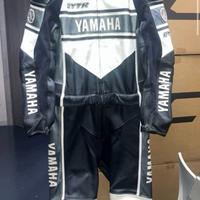 Tutone in vera pelle yamaha nero bianco e grigio
