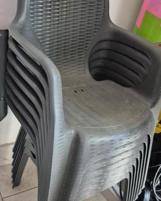 sedie da giardino plastica antracite