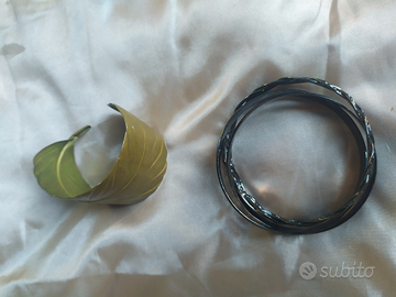 Bracciale ottone vintage e bracciale bigiotteria