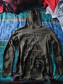 Felpa leggera OVS con cappuccio -VerdeCamo -12/13Y