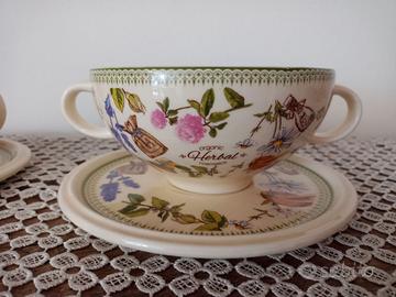Coppia Tazze da Brodo Lefard "Herbal" con piattino