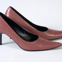 scarpe decollete' pelle rosa donna