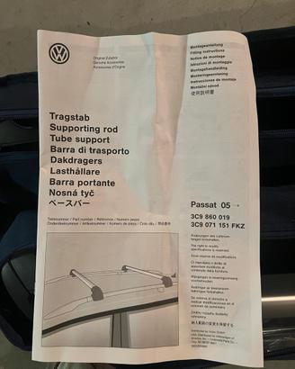 Barre da tetto volkswagen passat del 2009