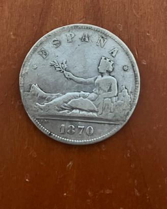 Moneta 5 pesetas Espana 1870