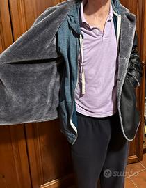 Giacca nera rivestimento grigio