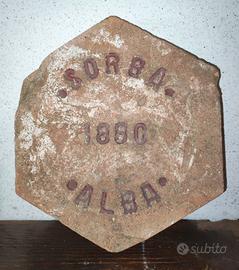 Piastrella antica in cotto Fornace Sorba Alba 1880