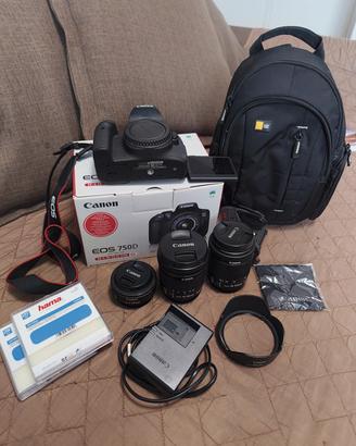 Canon EOS 750D + 3 Obiettivi + accessori 