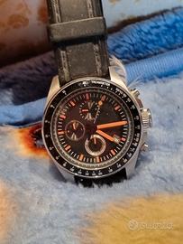 orologio fossil originale nero arancio con datario