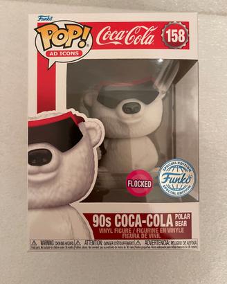 Funko Pop Ad Coca Cola 90s Polar Bear Flocked 158