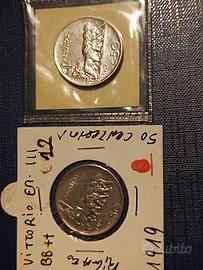 Italia 50 centesini 1919 leoni