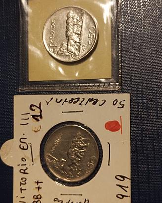 Italia 50 centesini 1919 leoni