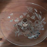 Alzatina vetro ricamata