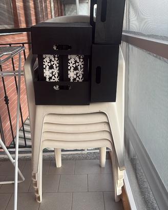 5 Sedie plastica bianche