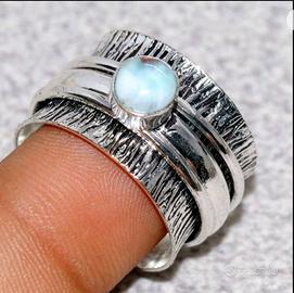 Anello Larimar placcato argento.