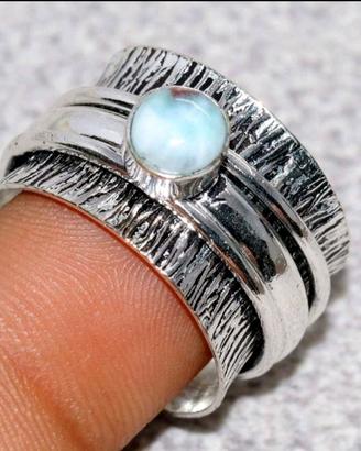 Anello Larimar placcato argento.
