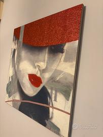 Quadro viso donna 1 metro per un metro