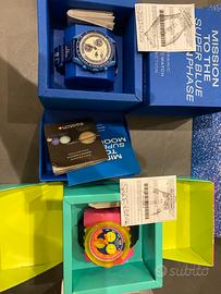 Orologio swatch neon e omega edizione limitata