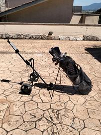 sacca da golf completa  + carrello porta sacca