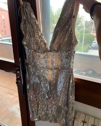 Vestito Zara paillettes argento