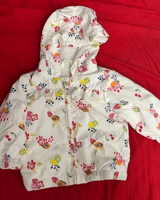 Giacca a vento bimba neonata 3M 56 cm cappuccio