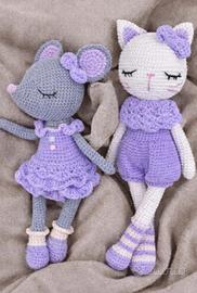 Bamboline amigurumi fatte a mano – Gattina e Topol