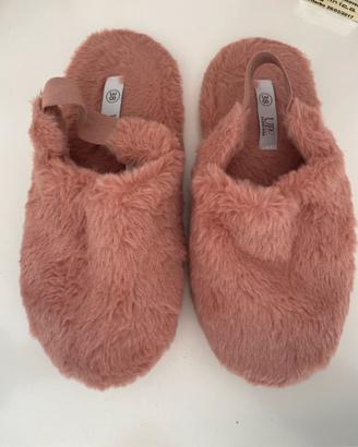 Mule Pantofole in pelo caldissime fashion n.38