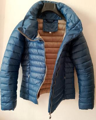 Piumino uomo stile biker colore Blu avio, taglia M