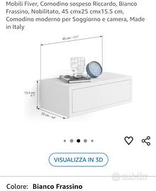 Coppia comodini sospesi Bianco frassino