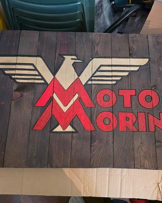 Insegna vintage Moto Morini in legno.