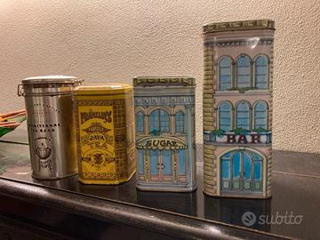 Barattoli in latta multicolore e multifunzionali