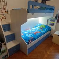 Letto a castello a soppalco scrivania e cameretta