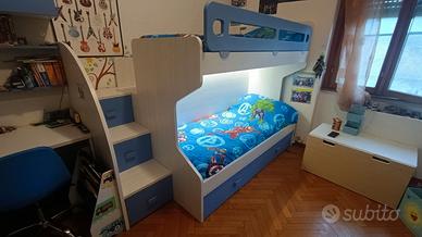 Letto a castello a soppalco scrivania e cameretta