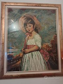 QUADRO RICAMATO - SOGGETTO MONDINA