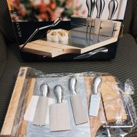 Tagliere formaggio con 4+1 coltelli in acciaio ino