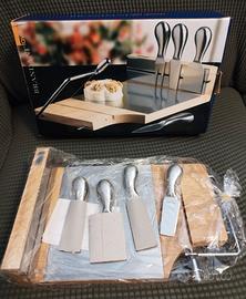 Tagliere formaggio con 4+1 coltelli in acciaio ino