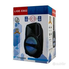Cassa Bluetooth Portatile LiGE-E802 8" con LED - N