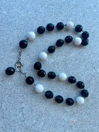Collana in Onice bianco e nero