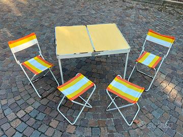 Set Campeggio Vintage Anni 70 Pieghevole a valigia