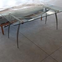 tavolo in vetro vintage  design modernariato 180cm