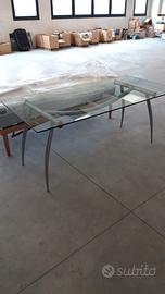tavolo in vetro vintage  design modernariato 180cm