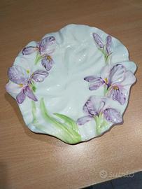 CERAMICA BASSANO Piattino/Svuotatasche con iris